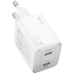 Сетевое зарядное устройство Hoco N42 Elogiado 2C PD45W - White