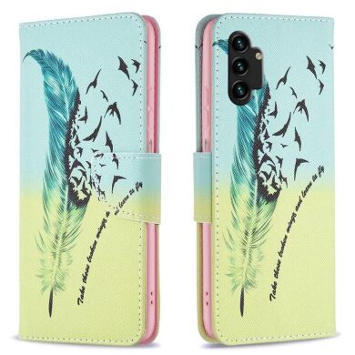 Чехол-книжка Deexe Color Wallet для Samsung Galaxy A13 (А135) - Feather and Birds