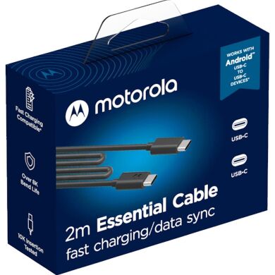 Кабель Motorola Type-C to Type-C (30W, 2m) SJC00CCB20 - Black