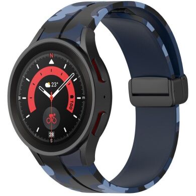 Ремінець Deexe Camo Silicone для Samsung Galaxy Watch 4 / 4 Classic / 5 / 5 Pro - Midnight Blue