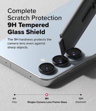 Комплект захисних стекол Ringke Camera Lens Frame Glass для Samsung Galaxy S24 FE (S721) 8800274964792 - Black