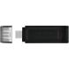 Флеш-накопитель Kingston DT 70 64GB Type-C (DT70/64GB) - Black. Фото 1 из 4