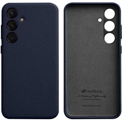 Кожаный чехол MELKCO Classic Case для Samsung Galaxy S24 (S921) - Dark Blue