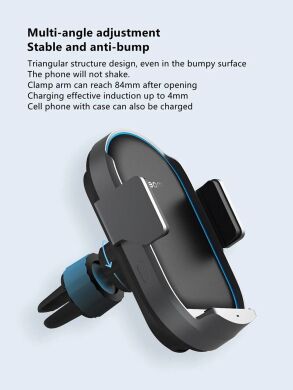 Автомобільний тримач із функцією бездротової зарядки Xiaomi 50W Wireless Car Charger (BHR6748GL) - Black