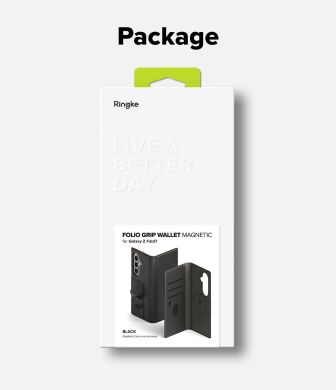 Накладний чохол-гаманець Ringke Folio Grip Wallet Magnetic (FF) для Samsung Galaxy Fold 8 Ultra / Fold 7 (8800293855408) - Black