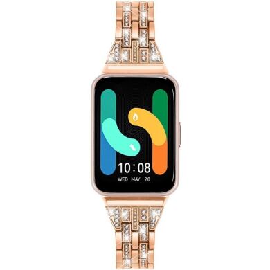 Ремешок Deexe Crystal Design для Samsung Galaxy Fit 3 - Rose Gold