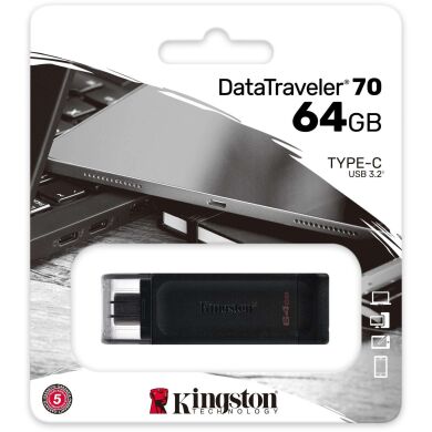 Флеш-накопитель Kingston DT 70 64GB Type-C (DT70/64GB) - Black