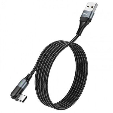 Кабель Hoco U100 Orbit USB to Type-C (3A, 1.2m) - Black