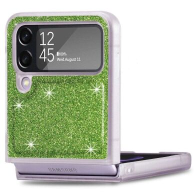 Защитный чехол Deexe Glitter Case для Samsung Galaxy Flip 4 - Green