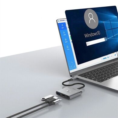 USB HUB WIWU Wi-HB002 Type-C to USB+Type-C+HDMI - Gray