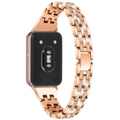 Ремешок Deexe Crystal Design для Samsung Galaxy Fit 3 - Rose Gold