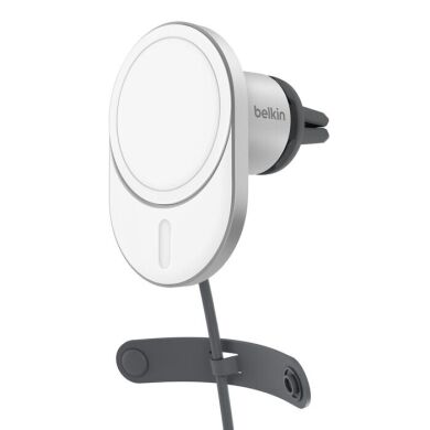 Автомобільний тримач з бездротовою зарядкою Belkin BoostCharge Pro Qi2 (15W) WIC008btGR-V2 - Gray