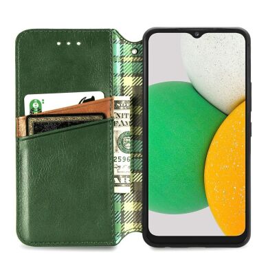 Чехол Deexe Rhombus Wallet для Samsung Galaxy A03 Core (A032) - Green