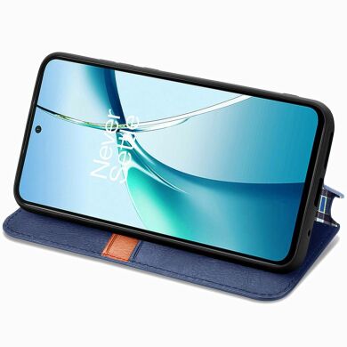 Чехол Deexe Rhombus Wallet для Samsung Galaxy S26 Plus - Blue