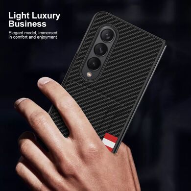 Чехол GKK Leather CardSlot для Samsung Galaxy Fold 3 - Carbon Fiber / Black