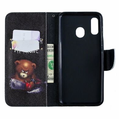Чехол-книжка Deexe Color Wallet для Samsung Galaxy A30 (A305) / A20 (A205) - Bear And Its Warnings