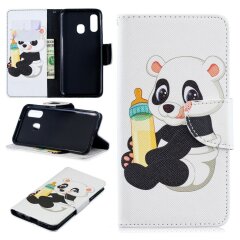 Чохол-книжка Deexe Color Wallet для Samsung Galaxy A40 (А405) - Panda Holding a Bottle