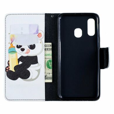 Чохол-книжка Deexe Color Wallet для Samsung Galaxy A40 (А405) - Panda Holding a Bottle