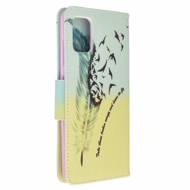 Чехол-книжка Deexe Color Wallet для Samsung Galaxy A51 (А515) - Feather Pattern