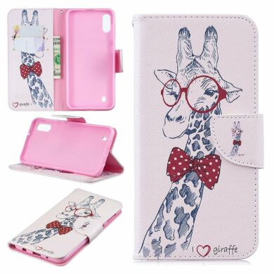Чохол-книжка Deexe Color Wallet для Samsung Galaxy M10 (M105) - Giraffe Wearing Glasses