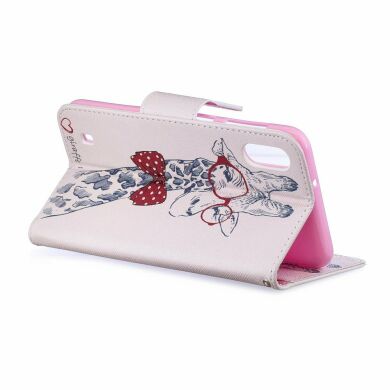 Чохол-книжка Deexe Color Wallet для Samsung Galaxy M10 (M105) - Giraffe Wearing Glasses