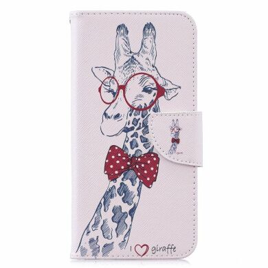 Чохол-книжка Deexe Color Wallet для Samsung Galaxy M10 (M105) - Giraffe Wearing Glasses