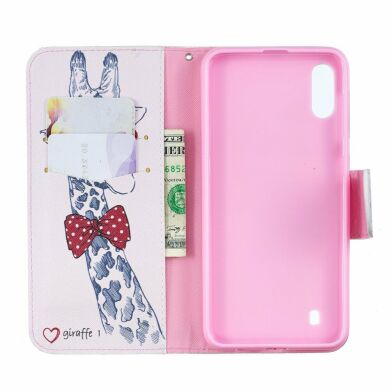 Чохол-книжка Deexe Color Wallet для Samsung Galaxy M10 (M105) - Giraffe Wearing Glasses