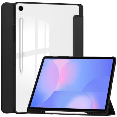 Чехол-книжка Deexe Crystal Back для Samsung Galaxy Tab S10 FE Plus - Black