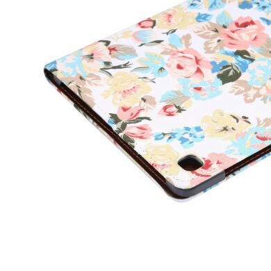 Чехол-книжка Deexe Peony Pattern для Samsung Galaxy Tab S6 lite / S6 Lite (2022/2024) - White