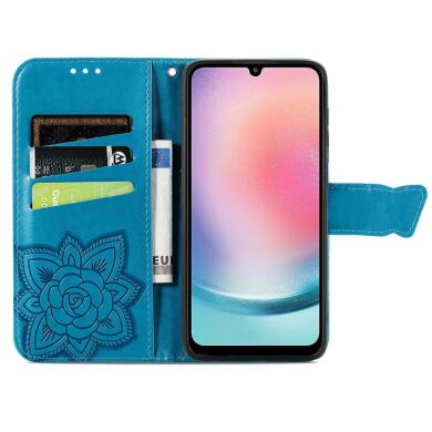 Чехол UniCase Butterfly Pattern для Samsung Galaxy A24 (A245) - Blue