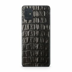 Шкіряна наклейка Glueskin для Samsung Galaxy A51 (А515) - Black Alligator
