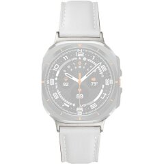Шкіряний ремінець Deexe Genuine Leather для Samsung Galaxy Watch Ultra (47mm) / Ultra (2025) - White