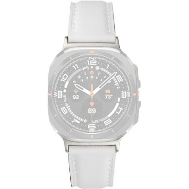 Шкіряний ремінець Deexe Genuine Leather для Samsung Galaxy Watch Ultra (47mm) / Ultra (2025) - White