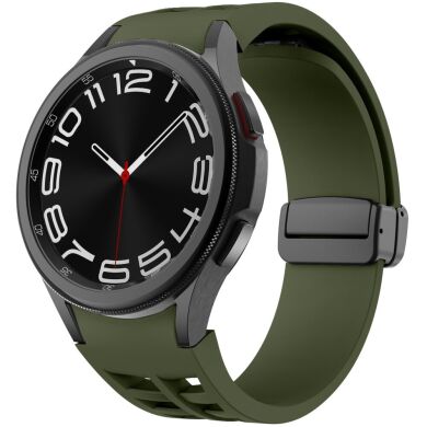 Ремешок Deexe Aurora Strap для Samsung Galaxy Watch 4 / 4 Classic / 5 / 5 Pro / 6 / 6 Classic / 7 / FE - Army Green