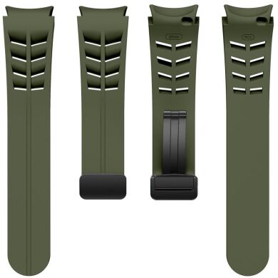 Ремешок Deexe Aurora Strap для Samsung Galaxy Watch 4 / 4 Classic / 5 / 5 Pro / 6 / 6 Classic / 7 / FE - Army Green