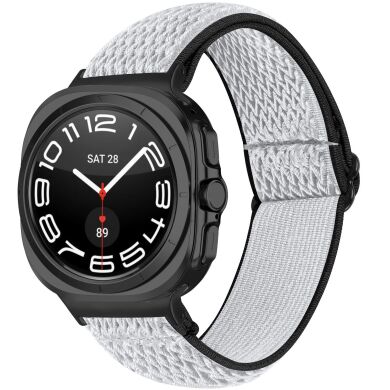 Ремешок Deexe Braided Strap для Samsung Galaxy Watch 8 (40/44mm) / 8 Classic / Ultra (2025) - Black / White