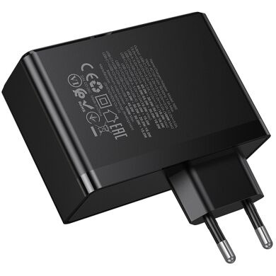 Мережевий зарядний пристрій Hoco N85 GaN 100W (3Type-C + USB) - Black