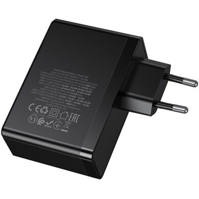 Мережевий зарядний пристрій Hoco N85 GaN 100W (3Type-C + USB) - Black