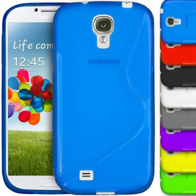 Силиконовая накладка Deexe S Line для Samsung Galaxy S4 (i9500) - Blue