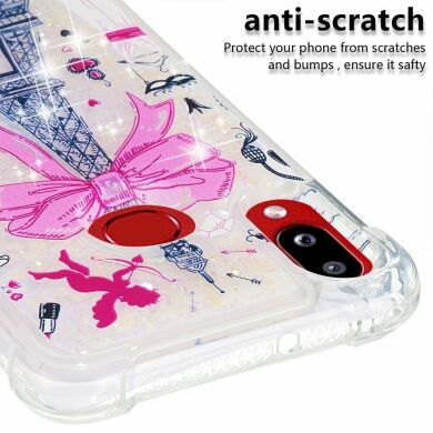 Силиконовая (TPU) накладка Deexe Fashion Glitter для Samsung Galaxy A10s (A107) - Eiffel Tower with Bowknot