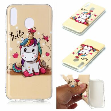 Силіконовий (TPU) чохол Deexe Life Style для Samsung Galaxy M20 (M205) - Unicorn