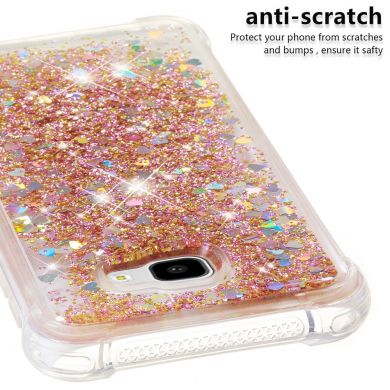 Силіконовий (TPU) чохол Deexe Liquid Glitter для Samsung Galaxy J4+ (J415), Gold