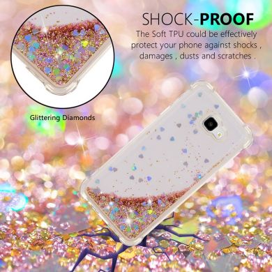 Силіконовий (TPU) чохол Deexe Liquid Glitter для Samsung Galaxy J4+ (J415), Gold