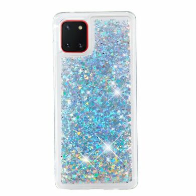 Силиконовый (TPU) чехол Deexe Liquid Glitter для Samsung Galaxy Note 10 Lite (N770) - Silver