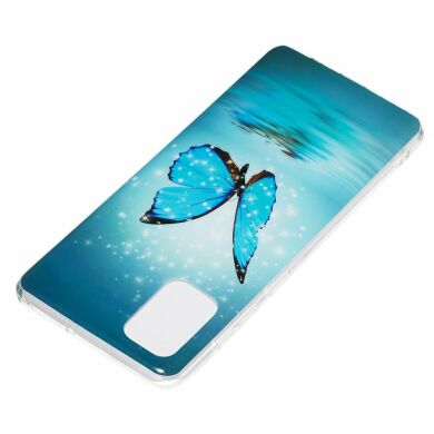 Силіконовий (TPU) чохол Deexe LumiCase для Samsung Galaxy A71 (A715) - Blue Butterfly