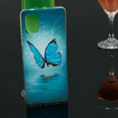 Силіконовий (TPU) чохол Deexe LumiCase для Samsung Galaxy A71 (A715) - Blue Butterfly
