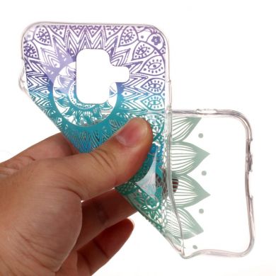 Силиконовый (TPU) чехол Deexe Pretty Glossy для Samsung Galaxy A6 2018 (A600) - Purple / Cyan Mandala