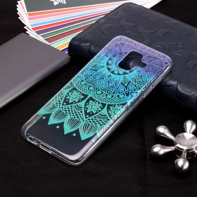 Силиконовый (TPU) чехол Deexe Pretty Glossy для Samsung Galaxy A6 2018 (A600) - Purple / Cyan Mandala