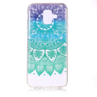 Силиконовый (TPU) чехол Deexe Pretty Glossy для Samsung Galaxy A6 2018 (A600) - Purple / Cyan Mandala