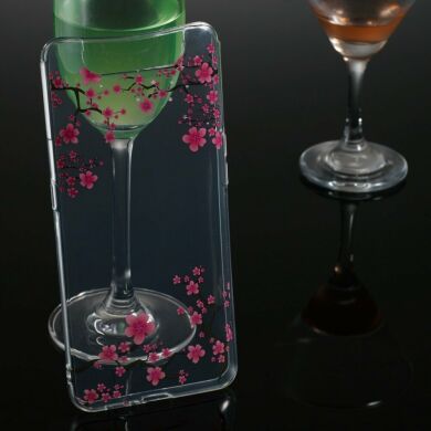 Силіконовий (TPU) чохол Deexe Pretty Glossy для Samsung Galaxy A80 (A805) - Pink Flowers